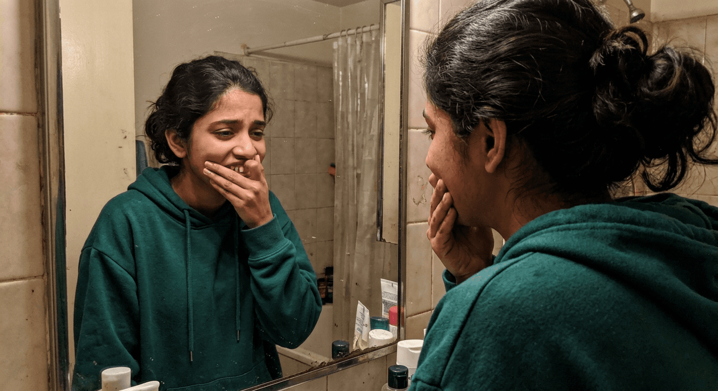 A relieved, smiling patient consulting with a doctor